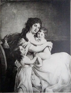 Madame BATAILLARD & ses deux FILLES (von J.L. DAVID) - Gravur 19. Jh. Großformat - Bild 1 von 2
