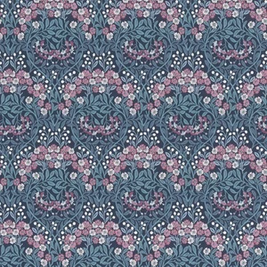 Sophia Floral Vinyl Wallpaper Blue Pink Rasch 710038 10m Roll Elegant Design - Picture 1 of 1
