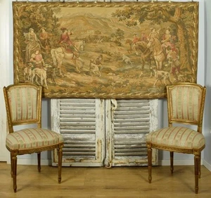 Hervorragender Vintage französischer gewebter Wandteppich Wandbehang 17. Jh. Jh., Detti - Bild 1 von 24