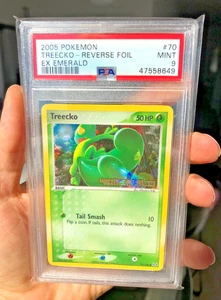 2005 Pokemon EX EMERALD #70 TREECKO-REVERSE FOIL Reverse Holo PSA 9 MINT - Picture 1 of 2