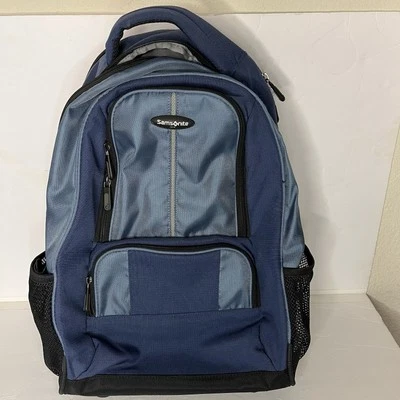 Samsonite Blue Rolling Travel Luggage Laptop 19” Backpack Carryon Retractable - Image 1 of 4