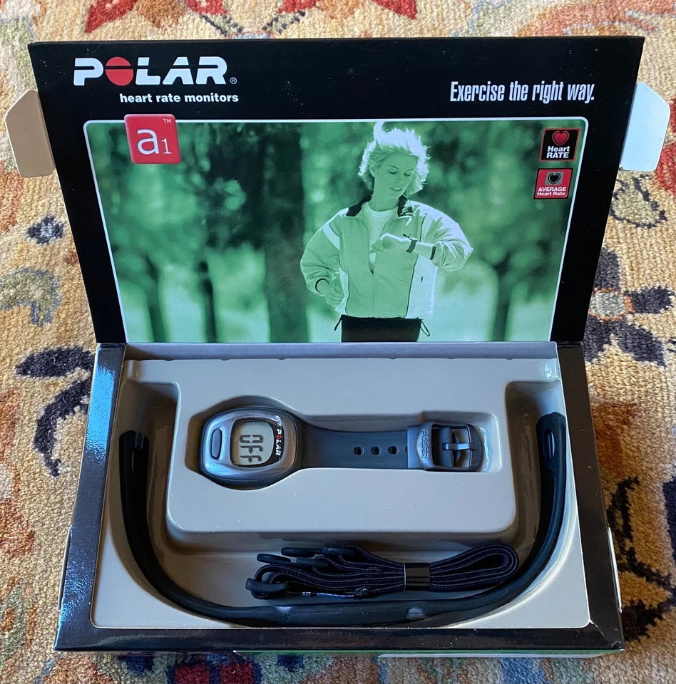 Monitor de ritmo cardíaco Polar A1 - negro/gris - paquete completo probado y funciona Foto 1 de 1