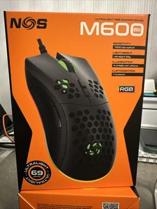 NOS M-600 V2 Ultralight RGB Optical Gaming Mouse – Black 100% ORIGINAL 🎄🎁 - Picture 1 of 2
