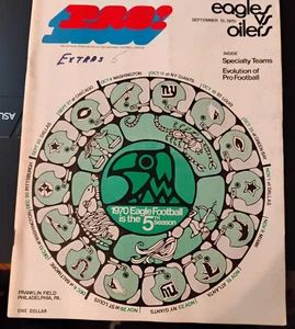 9/13/1970 Houston Oilers vs. Philadelphia Eagles Program excellent-near mt - Picture 1 of 3