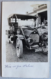 REO Touring Automobile 1914 Indiana License Plate RPPC Real Photo Postcard - Picture 1 of 3