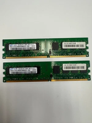 Lot 2 - Samsung 1GB DDR2 667MHz PC2-5300U M378T2953CZ3-CE6 RAM - Image 1 of 2