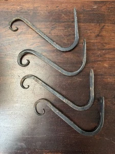 Black Cast Iron Wall Mount Hooks 4 - Picture 1 of 4