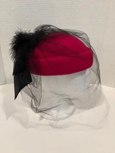 Vintage Women’s 100% Wool Hat Fucshia Doeskin Felt Bollman & Co Made In USA - Picture 1 of 10