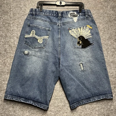 VTG LRG 5 Pocket Jean Shorts Size 40 Lifted Research Group Baggy Fit Y2K Skater - Image 1 of 4