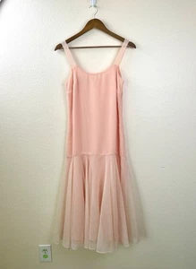 Vtg. Jack Bryan dress chiffon flowy fairy fantasy prom formal peach drop waist 6 - Picture 1 of 12
