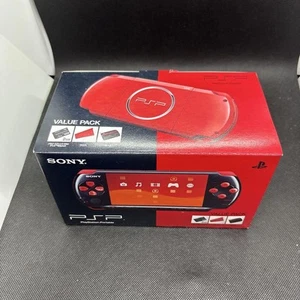 SONY PSP-3000 Black Red Value Pack Used item Japan Free shipping with box - Picture 1 of 12