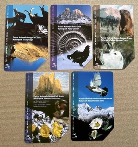 ALTO ADIGE SERIE PARCHI NATURALI GOLDEN N AA93/95 + AA97/98 5 SCHEDE USATE - Foto 1 di 2