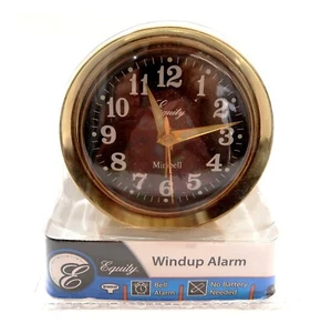 New EQUITY Minibell Windup Alarm Clock with Black Dial Model 12020 NOS NIB - Picture 1 of 7