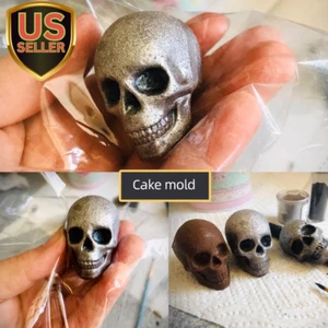3D Skull Ice Cube Molds 2 Pack-Easy Release Silicone Mold for Whiskey -Funny ... - Picture 1 of 5
