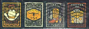 Estampillas de EE. UU.: 2021 Western Wear, SC 5615-8 (4) usadas sin papel - Imagen 1 de 1
