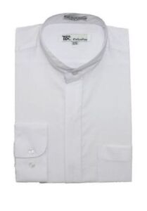 Mens' mandarin collar ( banded collar) dress shirt  Fotino Landi/TDC SG01