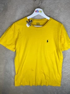 Polo Ralph Lauren Casual T-Shirts Top Size S Womens Yellow Logo Short Sleeve - Picture 1 of 11