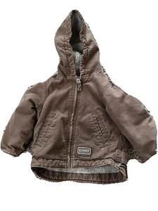 C.E. Schmidt Workwear Toddler Size 2t Full Zip Hooded Brown Sherpa Lined Jacket - Picture 1 of 3