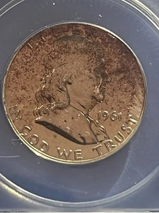 1961 DDO - 009 Franklin Half Dollar ANACS PF66 PROOF Silver Error - Rose Tone - Picture 1 of 10