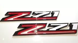 2pcs 2019-2023 Chevy Silverado Z71 Emblem OEM Fender Gloss Black Red White - Bild 1 von 5