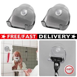2pcs Shaver Holder Suction Cup Transparent Hook Razor Rack Waterproof Removal - Picture 1 of 10