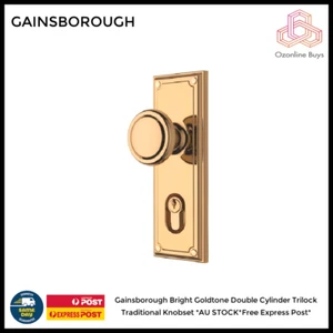 Gainsborough Bright Goldtone Double Cylinder Trilock Traditional Knobset *AU STO - Picture 1 of 1