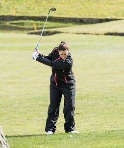 ProQuip TourFlex Waterproof Golf Rain Womens Trousers Black Sz L UK 14-16 33L - Picture 1 of 13