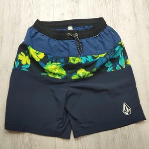 Volcom Men's Board Shorts Surf Trunks Size 28 Floral Swimwear Navy Blue - Picture 1 of 5