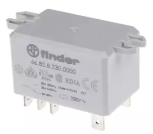 1x 66,82.8.230.0000 Finder Power Relais, 230 V AC Spule 30A Schalt DPDT, Flansch - Bild 1 von 1