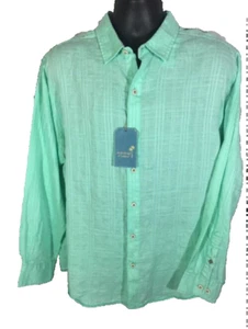 Roundtree York Caribbean Linen Long-Sleeve Woven Shirt , Cabbage , XL - Picture 1 of 4