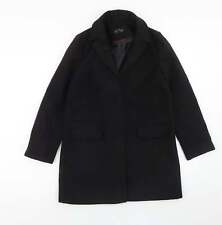 Topshop Womens Black Overcoat Coat Size 4 Zip