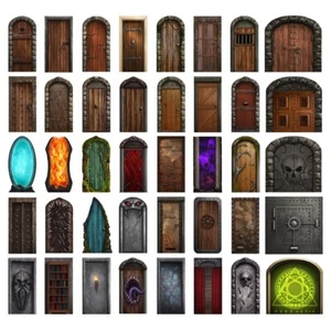 Big Box of Dungeon Doors | 40 Unique Detailed Doors For D&D Tabletop RPGs SEALED - Picture 1 of 5