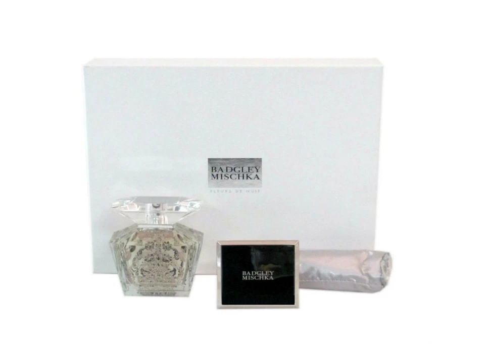 Badgley Mischka Fleurs de Nuit Set: 3,4 OZ eau de parfum spray + espejo + bolsa (mujeres) Foto 1 de 1