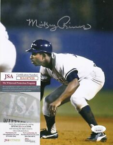 MICKEY RIVERS  NEW YORK YANKEES  JSA AUTHENTICATED  ACTION SIGNED 8x10