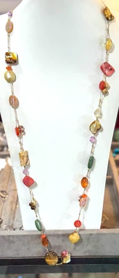 Lia Sophia Maggie Station Multi Color Shell Plastic Faux Stone Necklace - Image 1 of 4