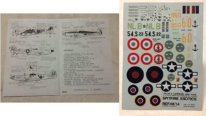 1/48 CARPENA 48.14 : DECALS SPITFIRE SEAFIRE SUEDE GC III/2 AERONAVALE EXOTICS - Foto 1 di 1