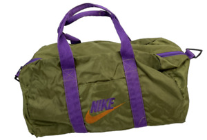 Vintage Nike green and purple nylon duffel bag