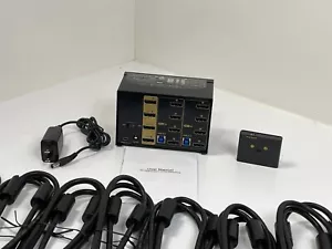 CKLau 2 Port USB 3.0 Quad Monitor Displayport KVM Switch - CKLau-624DP-4 - NEU! - Bild 1 von 5