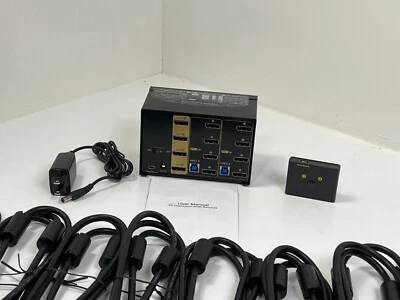 CKLau 2 Port USB 3.0 Quad Monitor Displayport KVM Switch - CKLau-624DP-4 - NEW! - Image 1 of 4