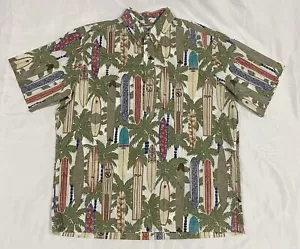 Vintage Reyn Spooner Half Button Pullover Hawaiian Shirt Made in USA Floral Blue - Picture 1 of 10