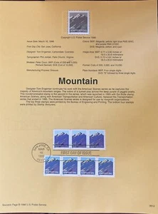 USPS Souvenir Seite 2903 Berge San Jose Kalifornien - Bild 1 von 1