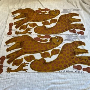 2 Vintage George Giraffe Craft Fabric Panel Stuffed Animal Pillow New Uncut Diy - Picture 1 of 5