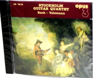 OPUS 3 CD-7915: Stockholm Guitar Quartet - Bach + Telemann - 1995 SWEDEN OOP SS - Picture 1 of 2