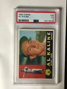 1960 Topps Baseball #50 AL Kaline HOF Detroit Tigers PSA 5 ERSTAUNLICHE FARBE & BILD - Bild 1 von 2