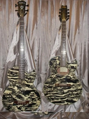 Washburn RARO Acústico # AB20BWH y # EA10BWH ProtoTipo JUEGO COMBINADO BLANCO Y NEGRO Foto 1 de 4