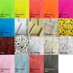 Tissue Paper Neon Fluro Pattern Metallic Gift Wrapping Pack Bulk Sheets Party - Picture 1 of 173