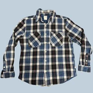 The North Face Valley Twill Thick Outdoor Blue Black Flannel Men’s Large - Picture 1 of 8