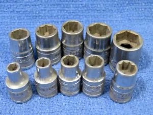 SK Tools 10 pc Socket Set 1/4" drive 3/16" to 1/2" USA - Picture 1 of 9