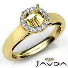 Halo Pave Set Okrągły półuchwyt Diament Pierścionek zaręczynowy 18-karatowe żółte złoto 0,2 ctw
