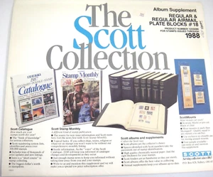 Scott 1988 Regular & Airmail Plate Blocks Album Supplement #18 NOS - Picture 1 of 2